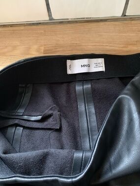Mango Black Faux Leather Skinny Pants